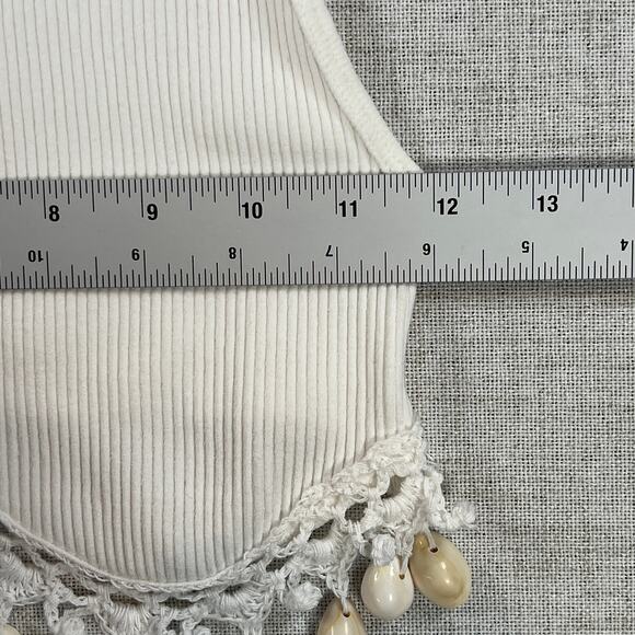 Zara Limited Edition Sea Shell Crop Top Women's XS White Bralette - Picture 8 of 9